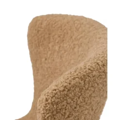 Poltrona In Teddy Con Gambe In Legno Wing