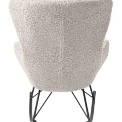 Poltrona In Teddy Grigio Con Gambe In Metallo Wing