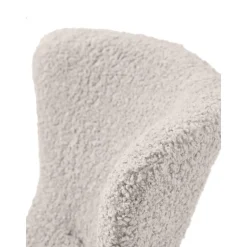 Poltrona In Teddy Grigio Con Gambe In Metallo Wing