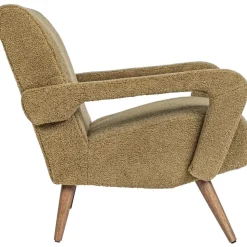 Poltrona In Tessuto Teddy Giallo Senape Berna