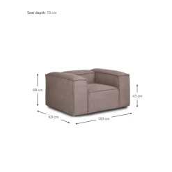 Poltrona In Velluto A Coste Lennon