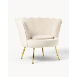 Poltrona In Velluto Oyster