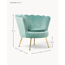 Poltrona In Velluto Oyster