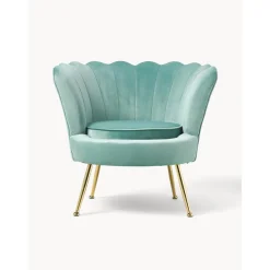 Poltrona In Velluto Oyster