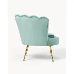 Poltrona In Velluto Oyster