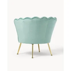 Poltrona In Velluto Oyster