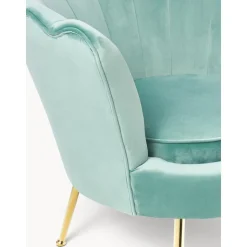 Poltrona In Velluto Oyster