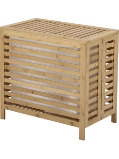 Portabiancheria In Bambu Con Inserto In Tessuto Aden