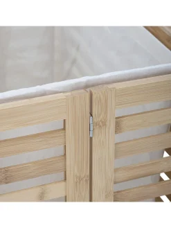 Portabiancheria In Bambu Con Inserto In Tessuto Aden