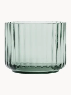 Portacandele In Vetro Soffiato Con Superficie Scanalata Lyngby