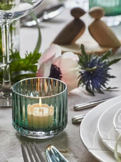 Portacandele In Vetro Soffiato Con Superficie Scanalata Lyngby