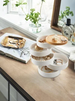 Portagioie Con Coperchio In Legno Tosca, 5 Scomparti