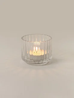 Portalumino In Vetro Soffiato Con Superficie Scanalata Lyngby