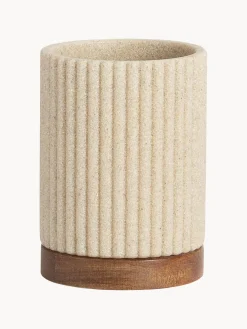 Portaspazzolino Con Dettaglio In Legno Laura