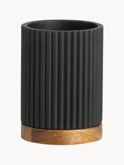 Portaspazzolino Con Dettaglio In Legno Laura