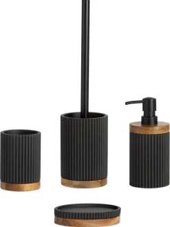 Portaspazzolino Con Dettaglio In Legno Laura