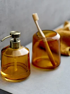 Portaspazzolino In Vetro Vintage