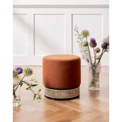 Pouf Color Terracotta Con Intreccio Viennese Mara