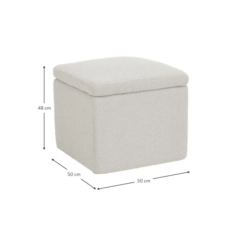 Pouf Contenitore In Tessuto Boucle Winou