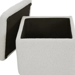 Pouf Contenitore In Tessuto Boucle Winou