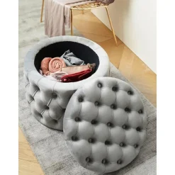 Pouf Contenitore In Velluto Chiara
