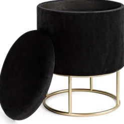 Pouf Contenitore In Velluto Polina