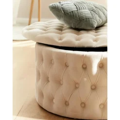 Pouf Contenitore Xl In Velluto Chiara