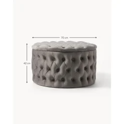 Pouf Contenitore Xl In Velluto Chiara