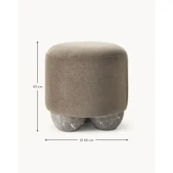 Pouf Imbottito In Tessuto Lino