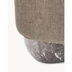 Pouf Imbottito In Tessuto Lino