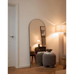 Pouf Imbottito In Tessuto Lino