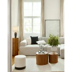 Pouf In Tessuto Boucle Orchid