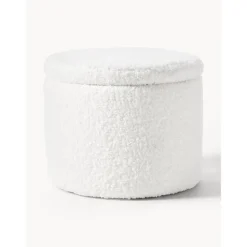Pouf In Tessuto Teddy Con Vano Contenitore Alida