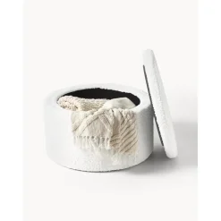 Pouf Xl In Tessuto Teddy Con Vano Contenitore Alida