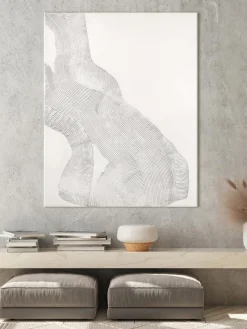 Quadro Su Tela Dipinto A Mano White Sculpture 1