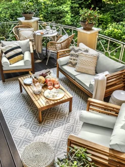 Salotto Da Giardino In Legno Di Acacia Bo 4 Pz