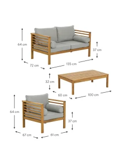 Salotto Da Giardino In Legno Di Acacia Bo 4 Pz
