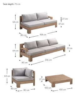 Salotto Da Giardino In Legno Di Acacia Joshua 4 Pz