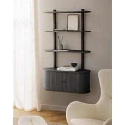 Scaffale Da Parete In Legno Con Frontale Scanalato Calary