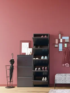 Scarpiera Da Parete Con Scomparti A Ribalta Caruso