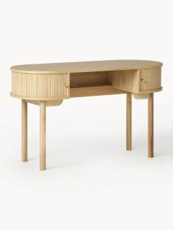 Scrivania In Legno Con Frontale A Scanalato Calary