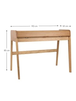 Scrivania In Legno Con Piano Scanalato E Arrotolabile Barbier