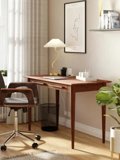 Scrivania In Legno Di Mango Massiccio Con Cassetti Paul