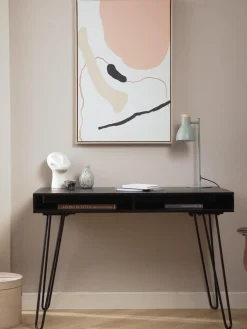 Scrivania In Legno Massiccio E Metallo Tova