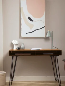 Scrivania In Legno Massiccio E Metallo Repa