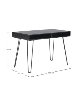 Scrivania In Legno Massiccio E Metallo Tova