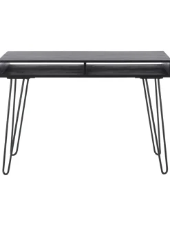 Scrivania In Legno Massiccio E Metallo Tova