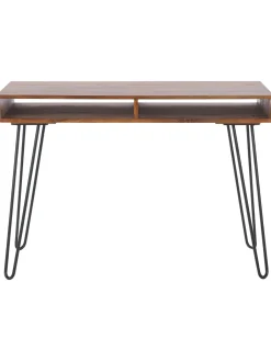 Scrivania In Legno Massiccio E Metallo Repa