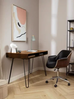 Scrivania In Legno Massiccio E Metallo Repa