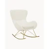 Sedia A Dondolo In Teddy Con Gambe In Metallo Wing